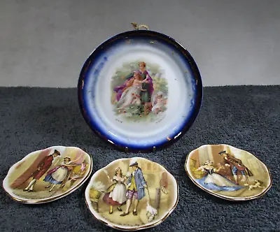 Buy 3 Lovely Vintage Fenton China Miniature Romantic Plates And Porcelain Wall Plate • 9.95£
