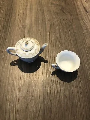 Buy Vintage Made In Japan Children’s Miniature Tea Pot 1.5x3”And Cup 1x2.5” • 15.43£