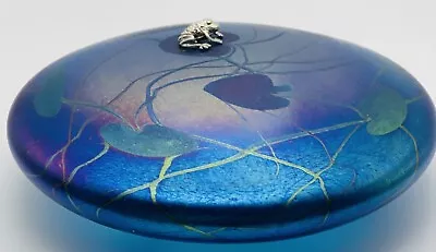 Buy Signed John Ditchfield Art Glass Silver Frog Lily Pad  Paperweight • 180£