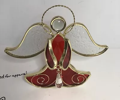 Buy Vintage Christmas Suncatcher Stained Glass Angel Free Standing • 7.54£