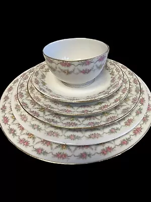 Buy Antique Jean Poyat Limoges Bone China Double Roses Swags Rare Place Setting • 106.16£