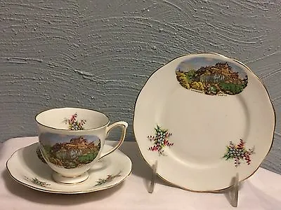 Buy Vintage Queen Anne English Bone China Tea Cup Saucer Cookie Plate Trio Set • 18.88£