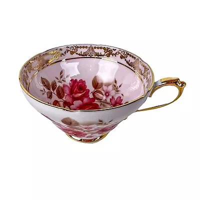Buy Royal Sutherland Tea Cup Bone China Pink Roses Gold Trim Scalloped Rim England • 12.27£