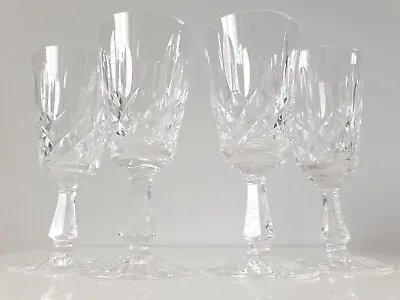 Buy 4 X Stuart Crystal Glendevon Cut Wine Glasses 15 Cm / 5.9 Inch H • 39.99£