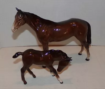 Buy Beswick Racehorse & Colt Beautiful Bay Brown Gloss Model 701 • 61.66£