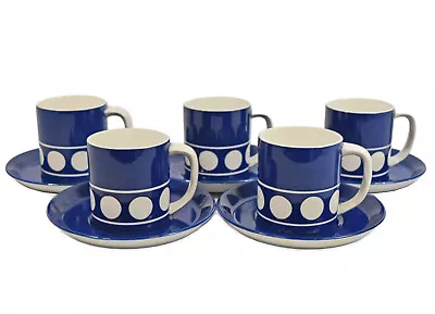 Buy 5x TG Green Judith Onions Jersey Blue Cups & Saucers - Cornish Ware • 35£