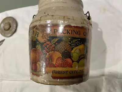 Buy C.1910 Forest City Portland ME Star Packing Co. Stoneware Fruit Jar Crock Handle • 70.86£