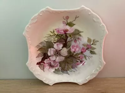 Buy HAND PAINTED By A.E Gray FLORAL WHITE DECORATIVE  DISH. White  / Pink  • 12.53£