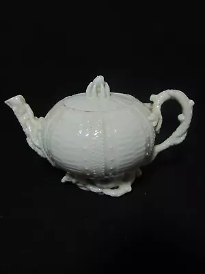 Buy Belleek First Period Eggshell China Small Teapot Echinus Pattern C.1863-83 • 225£