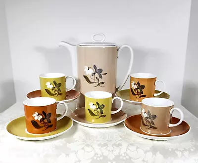 Buy SUSIE COOPER Bone China 6 PC Coffee/Tea  SET Flower Motif~Coffee Pot/Cups/Saucer • 118.54£