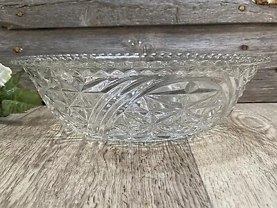 Buy Clear Glass Vintage Bowl Centerpiece Elegant Serving Glassware 10.5X3” • 23.61£