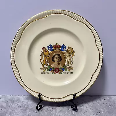 Buy Clarice Cliff Tea Plate Newport Pottery Queen Elizabeth II Coronation 1953 6.5  • 24£