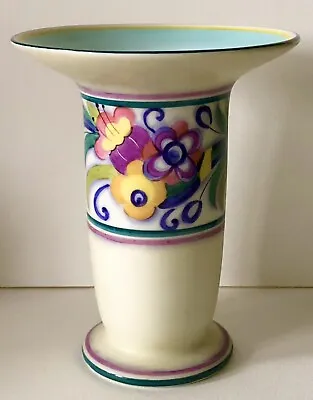 Buy ANTIQUE 1920s Noritake Japan Art Deco Vase Hand Painted Flowers & Scrolls 39543 • 86.81£