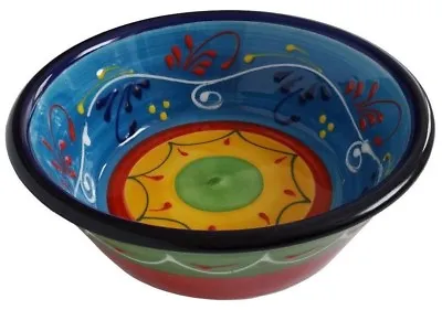 Buy Round Deep Dish Serving Bowl  20 Cm X 7 Cm Spanish Handmade Ceramic Pottery  • 16.99£