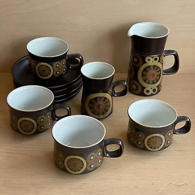 Buy Denby Arabesque 4 X Cups & Saucers, Milk Jug, Coffee Mug • 29.50£
