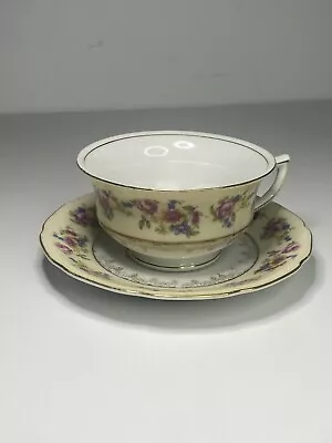 Buy Vintage Gold Castle Hostess Pattern Tea Cup & Saucer Set - Japan Roses Floral • 11.53£