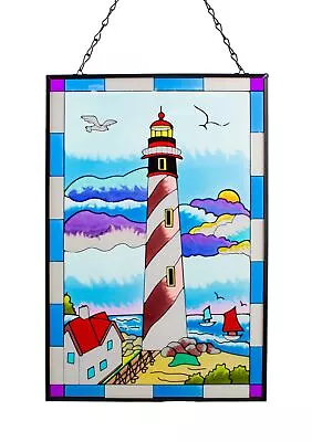 Buy Viveta Tower Stained Glass Window Hanging, Stained Glass Suncatchers For Wind... • 63.09£
