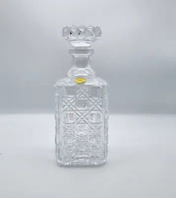 Buy Vintage Glass Decanter French Crystal Cut Glass Square Decanter With Stopper • 20£
