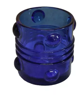 Buy Beautiful Glass Votive Holder  Raised Dots Design Blue Cobalt Color 3   High.  . • 4£