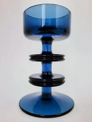 Buy Wedgwood Sheringham Blue 2 Disk Glass Candle Stick Holder - Stennett Wilson • 29.95£