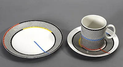 Buy Thomas Trend 7 Germany Mod Geo Motif Porcelain Flat Cup Saucer & Plate Set Boxed • 19.29£