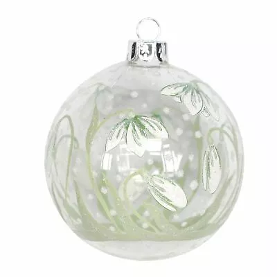 Buy Clear Glass Snowdrop Christmas Bauble Gisela Graham • 6.50£