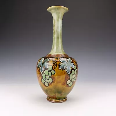 Buy Royal Doulton Stoneware - Art Nouveau - Grape Decorated Vase - Ethel Beard • 9.38£