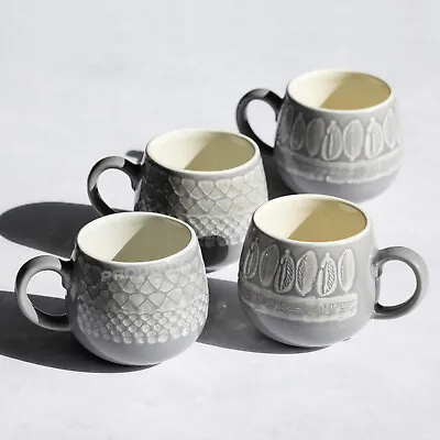 Buy Set Of 6 Mason Cash Mugs Rustic Grey Embossed Patterned Tea Coffee Cups 350ml • 36£
