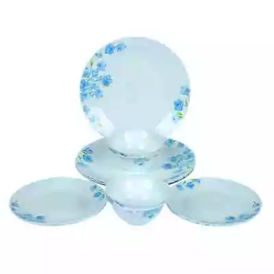 Buy LA OPALA Aster Blue Opal Glass Set Dinnerware Tableware White Plate Bowls 297 • 40£