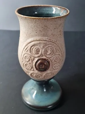 Buy Laugharne Welsh Stoneware Pottery Celtic Goblet Chalice 147mm Tall • 12.99£