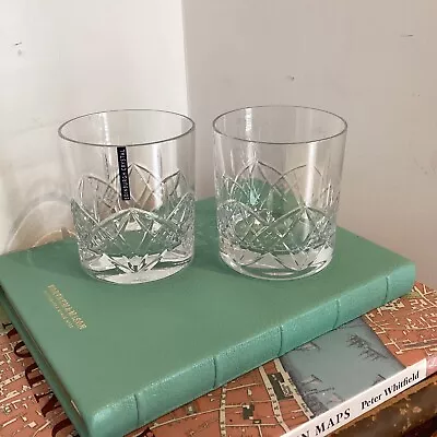 Buy Pair Of Unused Edinburgh Crystal Large Cut Glass Whisky Tumblers  • 19.99£