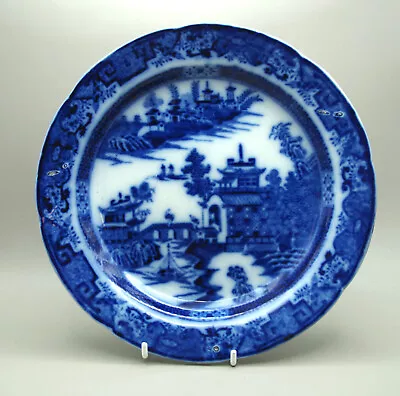 Buy LEEDS POTTERY C1800 Blue & White CHINOISERIE Willow PEARLWARE Plate • 9.99£