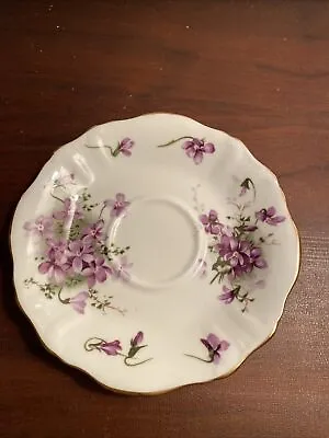Buy Hammersley Victorian Violets England Bone China Floral White Purple - 1 Saucer • 7.19£