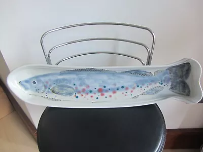 Buy Highland Stoneware Hand Dpainted Salmon Cook/serving Platter 64cms X 14cms • 85£