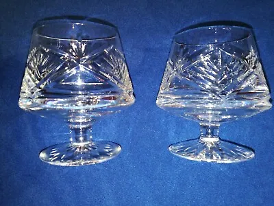 Buy Pair Irish Tyrone Lead Crystal Brandy Snifter Glasses O'neill  Pattern Stamped • 29.99£