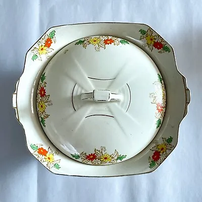 Buy Alfred Meakin Vintage Casserole Dish - Porcelain, Lidded, Princess Shape Design • 19.99£