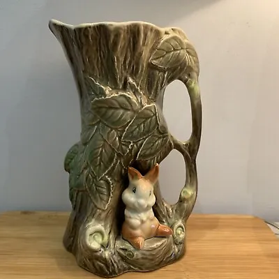 Buy Vintage Hornsea Pottery Fauna Withernsea Eastgate Rabbit Tree Jug Vase Easter 8” • 15.95£