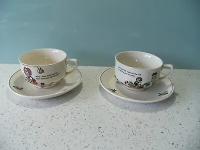 Buy Two Vintage Nursery Ware Cups And Saucers Thelwell, Jack & Jill And Mary, Mary • 20£