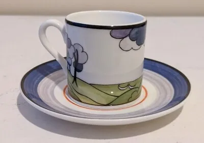 Buy Wedgwood Clarice Cliff 'Blue Firs' Espresso Cup & Saucer Limited, Cafe Chic • 29.99£