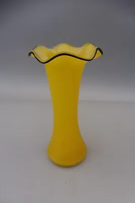 Buy Czech Art Deco Yellow & Black Tango Glass Vase • 21.99£