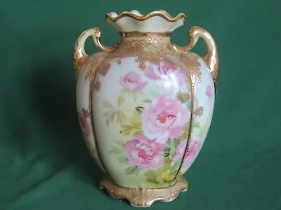 Buy Antique Morimura Bros Nippon Pink Rose Gold Bead Hand Painted 8  Porcelain Vase • 166.97£