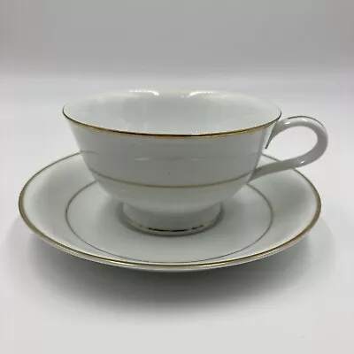 Buy Noritake DAWN Cup And Saucer Set 5930 White With Gold Trim Tea Coffee • 4.76£