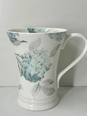Buy Laura Ashley Home Blue And Grey Hydrangea Wide Top Ceramic Coffee Mug • 11.99£