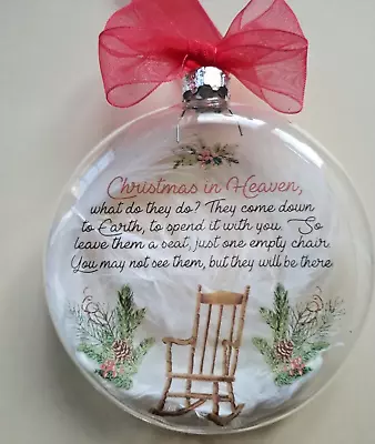 Buy Personalised Glass Memorial Keep Sake Bauble Christmas In Heaven Poem • 5.99£