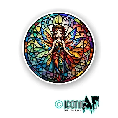Buy Beautiful Fairy Flower Nymph Stained Glass Window Effect Vinyl Car Sticker 95mm • 2.59£