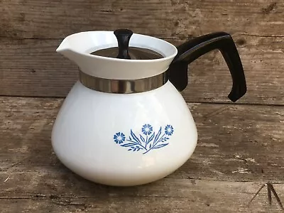 Buy Vintage Mid Century Corning Pyrosil Ware 6 Cup Coffee Pot Cornflower Blue VGC • 14.99£