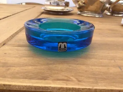 Buy Mid Century Glass Candle Holder Turquoise Cascade England  • 4.50£