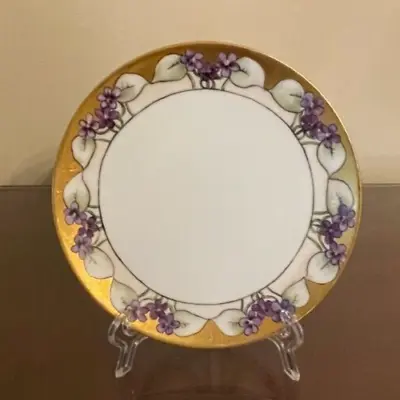 Buy Vtg Thomas Sevres Bavaria Plate HP Violets And Gold  6.75   Signed M. Powers • 17.03£