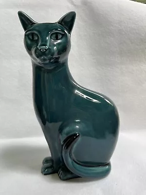 Buy Vintage Poole Pottery Blue Glaze Ceramic Cat Figurine  • 15£