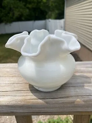 Buy Milk Glass Rose Bowl Vase Smooth • 14.87£